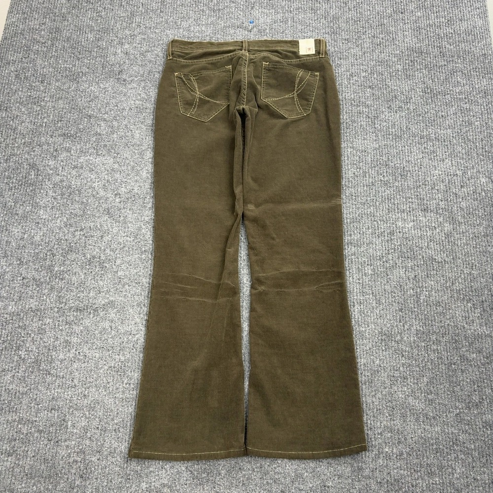 iT Jeans Corduroy Pants Womens 27 Olive Green Flare Low Rise Hottie Y2K Boho - Picture 8 of 10